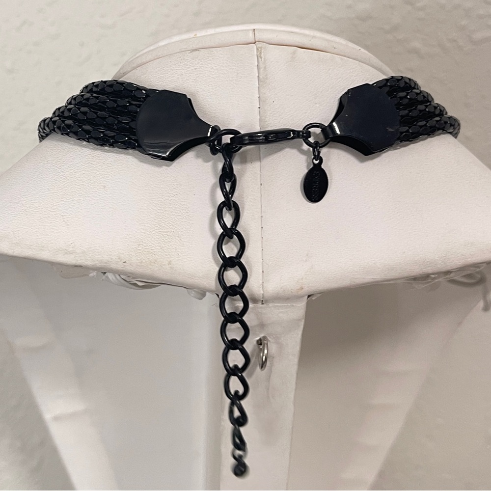 Express Statement Necklace Black Multi Strand Bol… - image 4